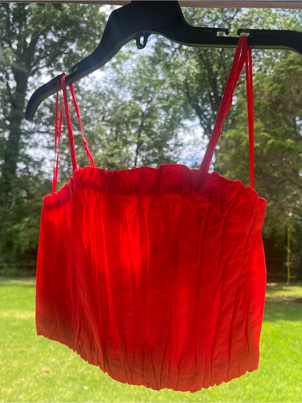 GB girls Red Pleated Crop Top